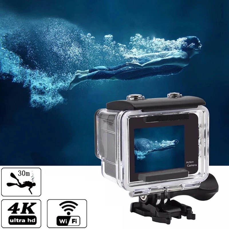 Экшн-камера Ultra HD 4K 30 кадров/с Wi-Fi 2 0 дюйма | Безопасность и защита