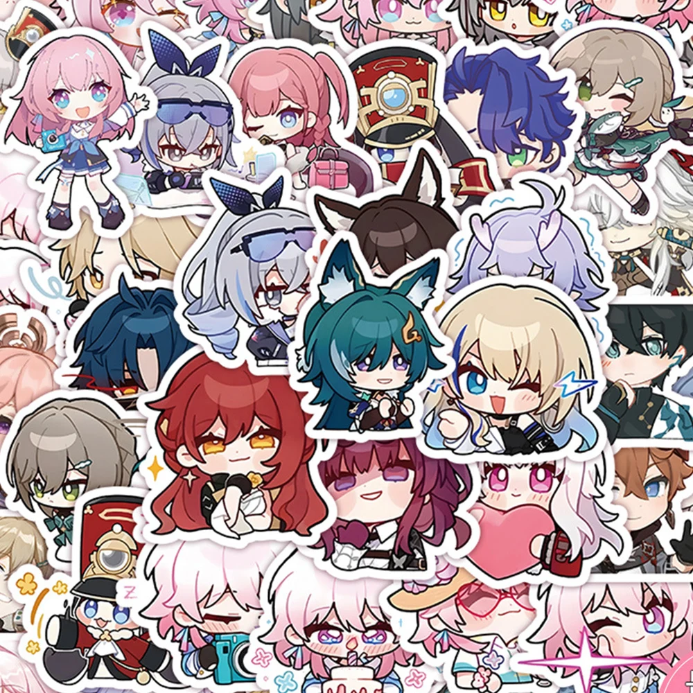 

10/30/50pcs Q Version Anime Honkai: Star Rail Stickers for Laptop Skateboard Motorcycle Car Cute Cartoon Decal Sticker Kids Toys