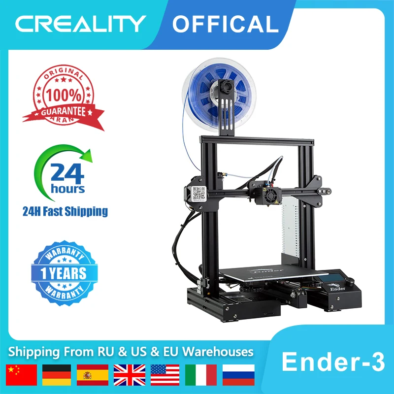 Price Creality Ender 3 3Dプリンター,高精度印刷機能,金属フレーム,初心者およびプロ向けのDIYプリンター