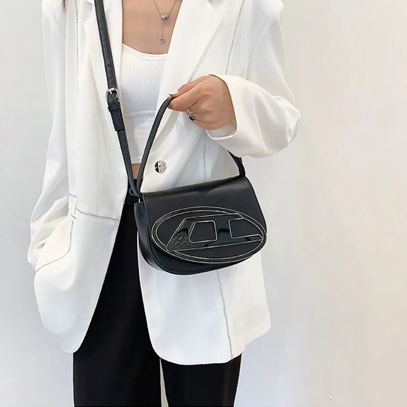 

Женская сумка с полумесяцем D, модные дамские сумочки на плечо, стильная простая дизайнерская сумка-тоут для подмышек, Подарочный кошелек дл...