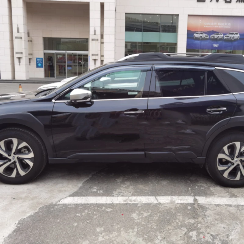 Фото Для Subaru Outback BT 2021–2025: черные водонепроницаемые дефлекторы окон (ветровики) для защиты от солнца и дождя №4