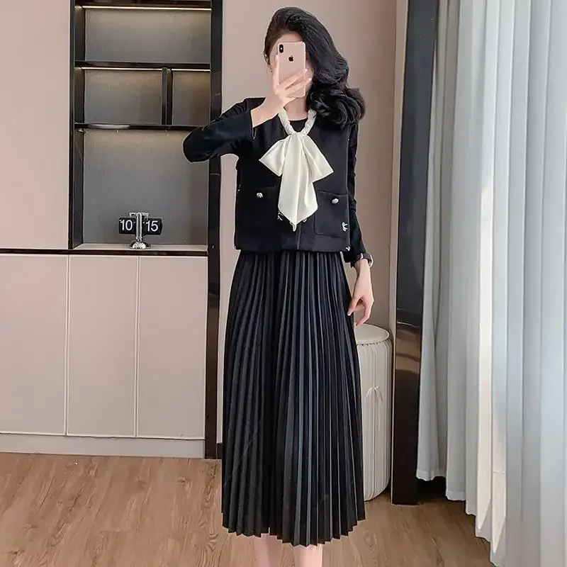 Элегантный модный стильный женский твидовый пиджак комплект из 2 предметов