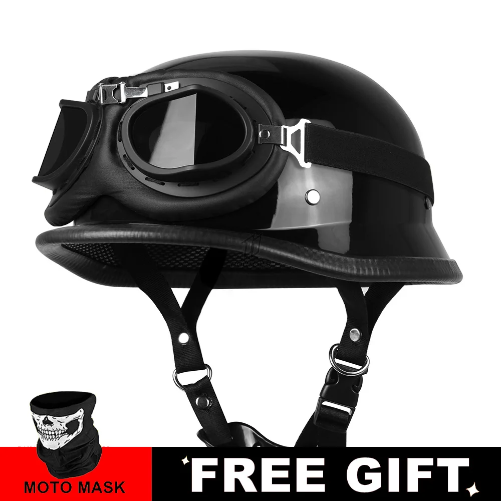 

New Moto Helmet For Men Motorcycle Helmet Dot German Vintage Retro Casco Moto Leather Motorbike Chopper Open Face Half Casque