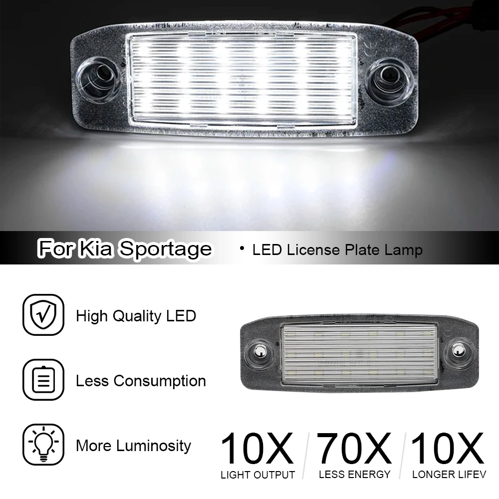 Без ошибок, автомобильные фонари с номерным знаком, 18 светодиодов, 2 шт., для Kia Sportage 2011-для Hyundai Tucson 2005-2009, Sonata Elantra