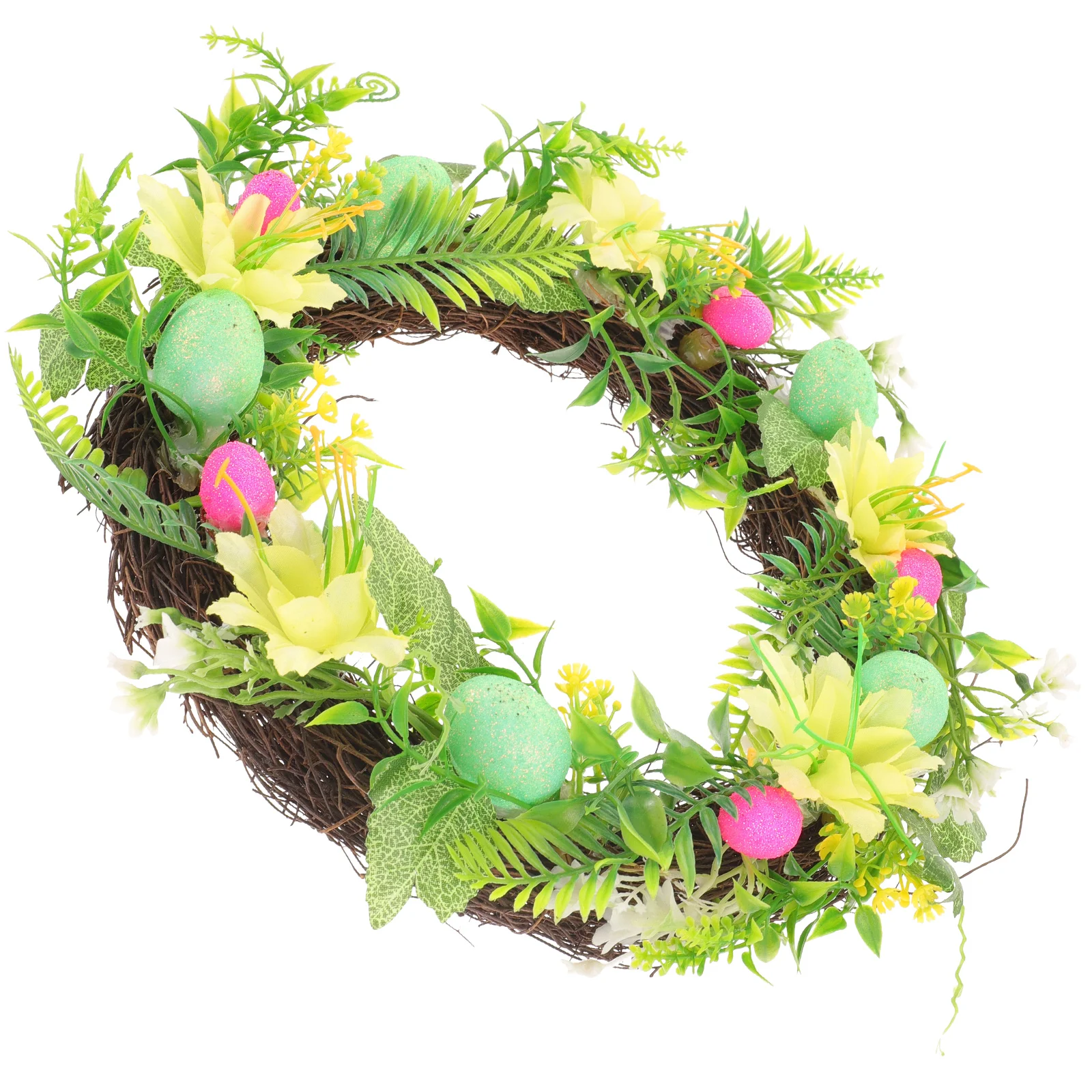 

Easter Wreath Door Flower Garland Wreaths Front Egg Spring Decor Decorations Sign Party Ornament Artificial Hanging Pre Faux