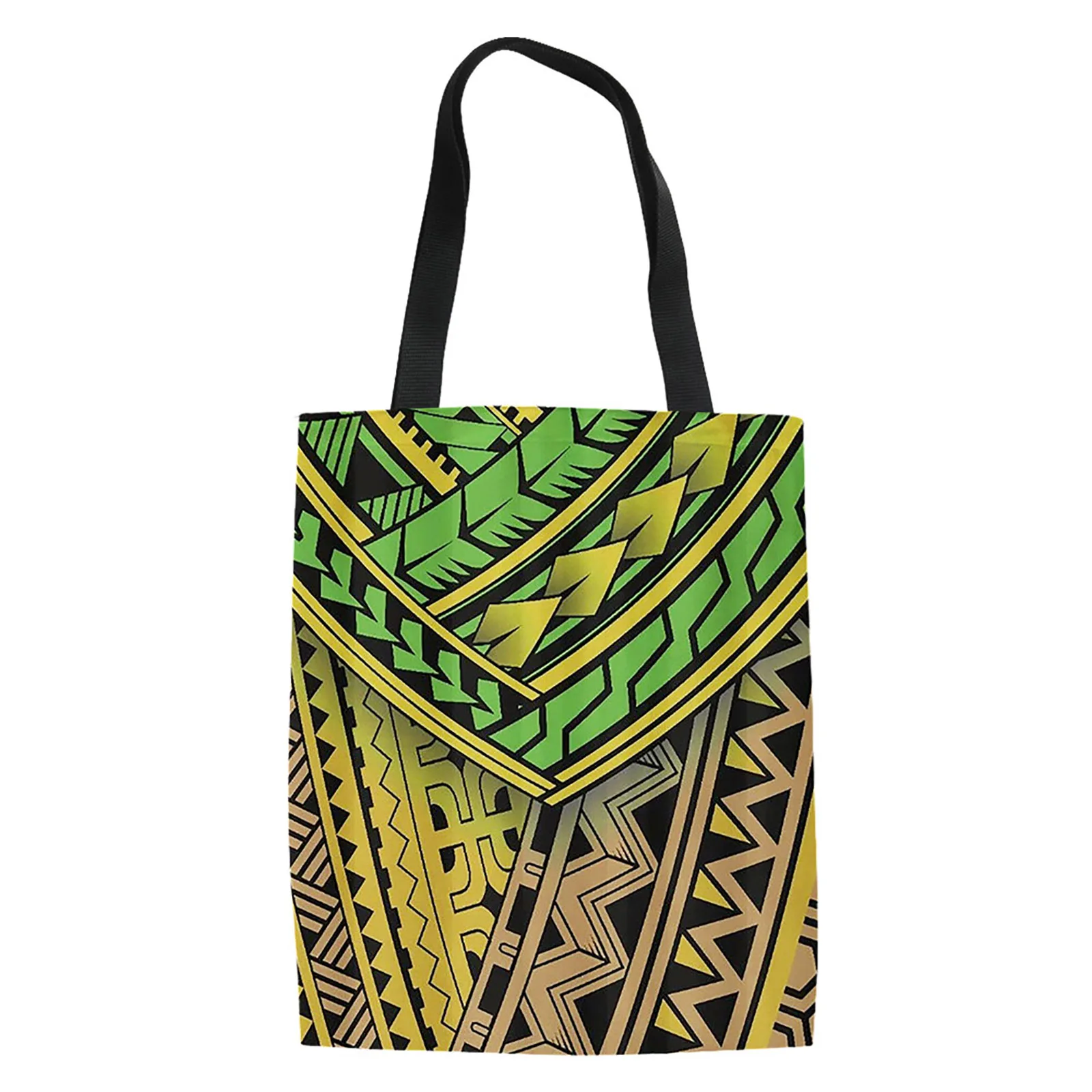 Polynesian Pattern Portable Shopping Bag Fashion Outdoor Travel Handbag Lightweight Adult Women Bolso De Mano