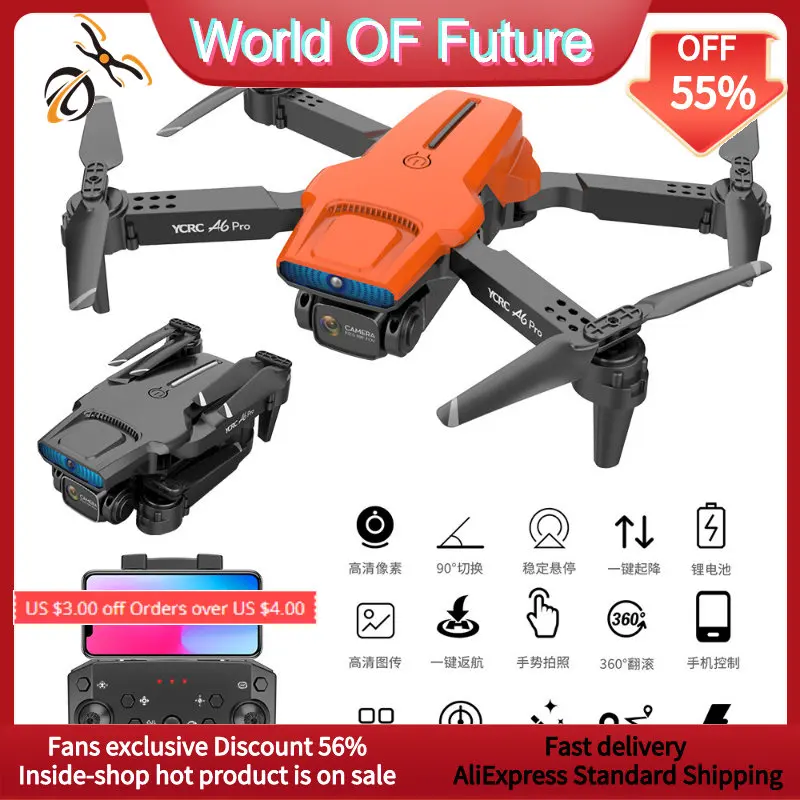 

A6 Pro 4K WIFI RC Drone Folding ESC Dual Camera Optical Flow Positioning Obstacle Avoidance Aircraft Remote Control Quadcopter
