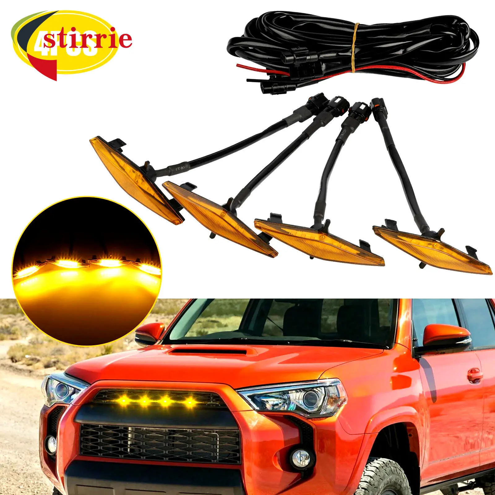 

for TOYOTA 4RUNNER medium net small yellow light decorative haze light Speedmaster modified medium net light car accessories