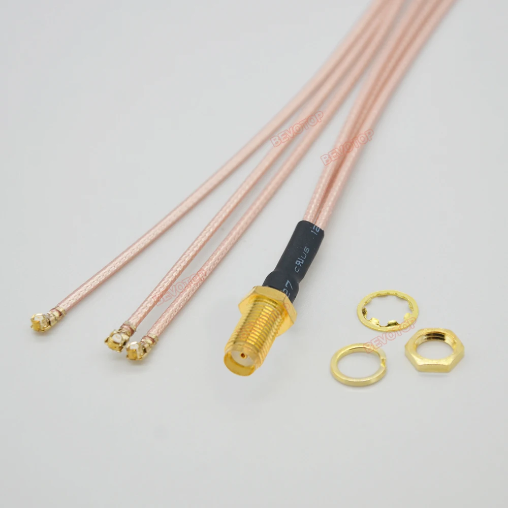 Фото Кабель-разветвитель SMA на IPX, 1 шт., RP-SMA/SMA Female на 2/3/4x RF1 1-го поколения Female Jack, удлинитель антенного кабеля RG178 (пигтейл) №1