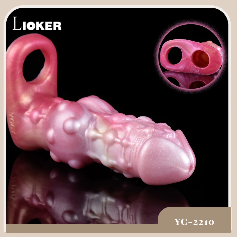 

LICKER Soft Silicone Realistic Sleeve Extender For Men Enlargement Cock Wearable Penis Sheath Delay Ejaculation Couple Sex Toys