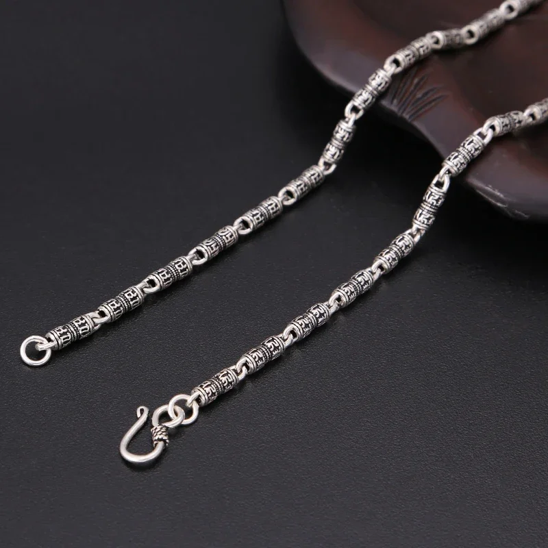 Ожерелье в китайском стиле ретро креативное властное серебряное мужское