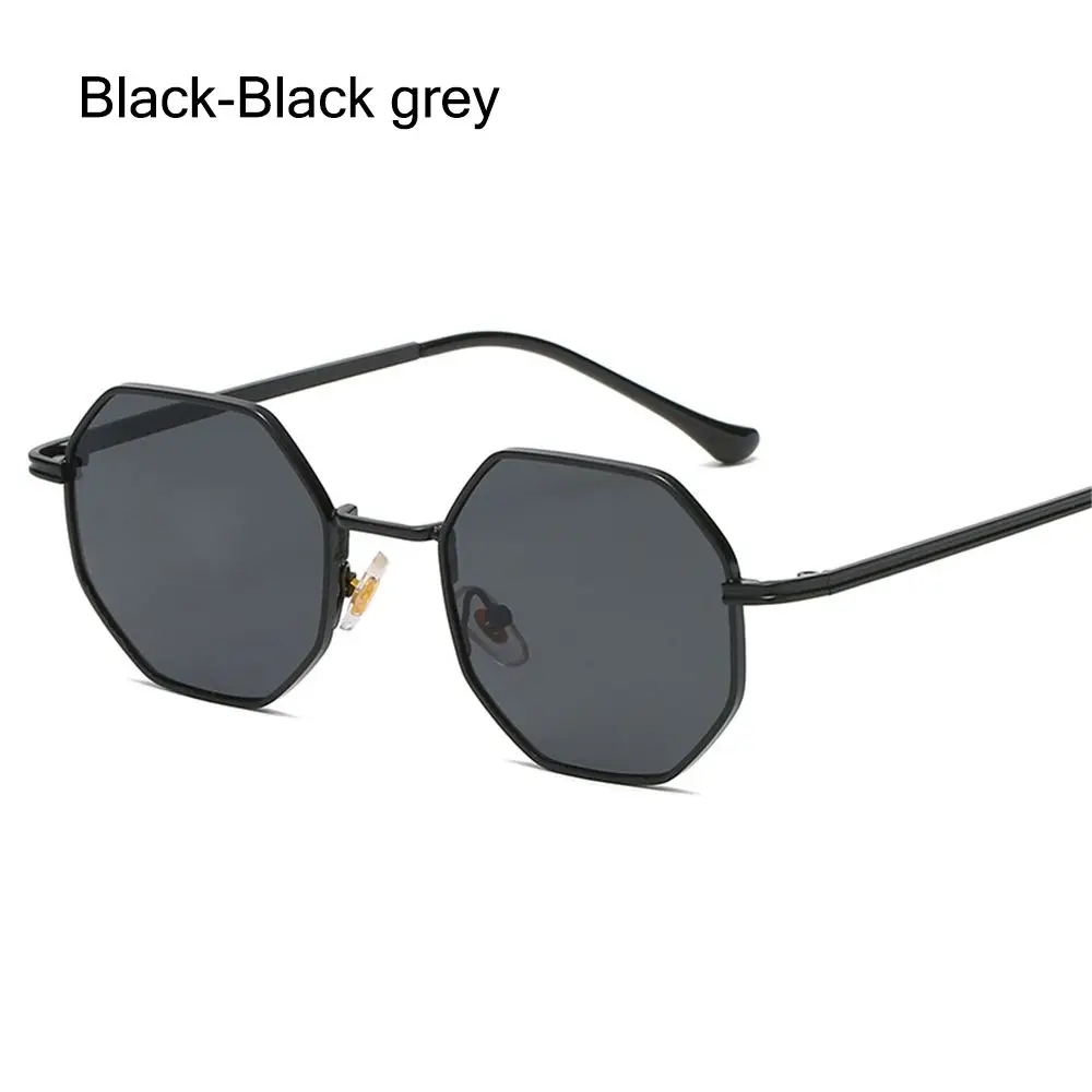 

Солнцезащитные очки в ретро стиле для мужчин и женщин, небольшие квадратные модные многоугольные солнечные очки в металлической оправе, винтажные очки для вождения, 1 шт.
