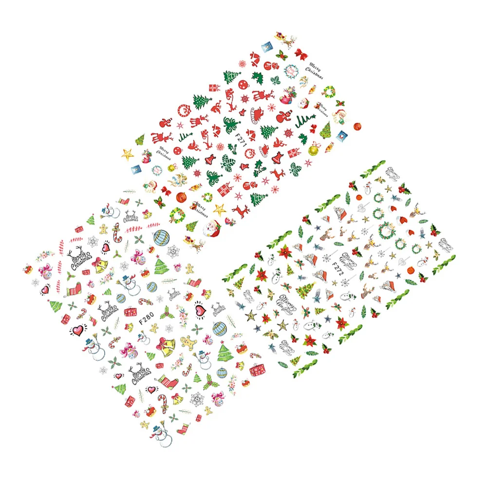 

3 Self-Adhesive Tip 3D Decals Nail Nail Stickers for Holiday Girl