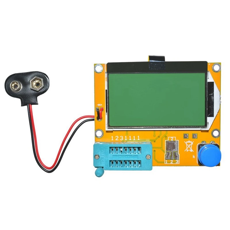 

LCR-T4 ESR Meter Transistor Tester Diode Triode Capacitance SCR Inductance 328 LCD Display MOS PNP NPN (Battery Case)
