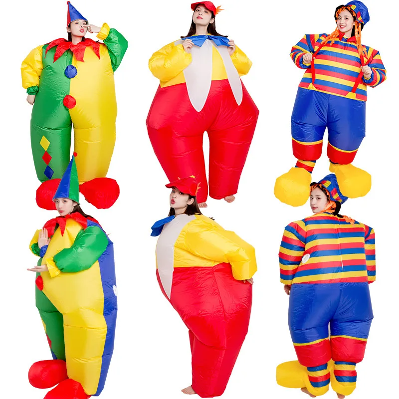 

Clown Cosplay Inflatable Costume Adults Funny Halloween Costumes for Women Carnival Outfit Party Festival Clothing Blow Up Suit