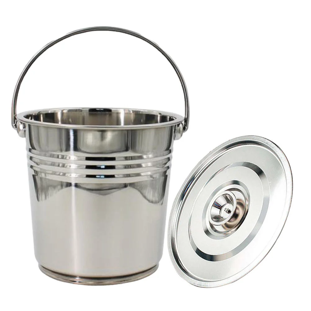 

Bucket Can Trash Metal Ice Steel Stainless Pail Watergarbage Lid Galvanizedbin Handheld Containerbeer Champagne Rice Buckets