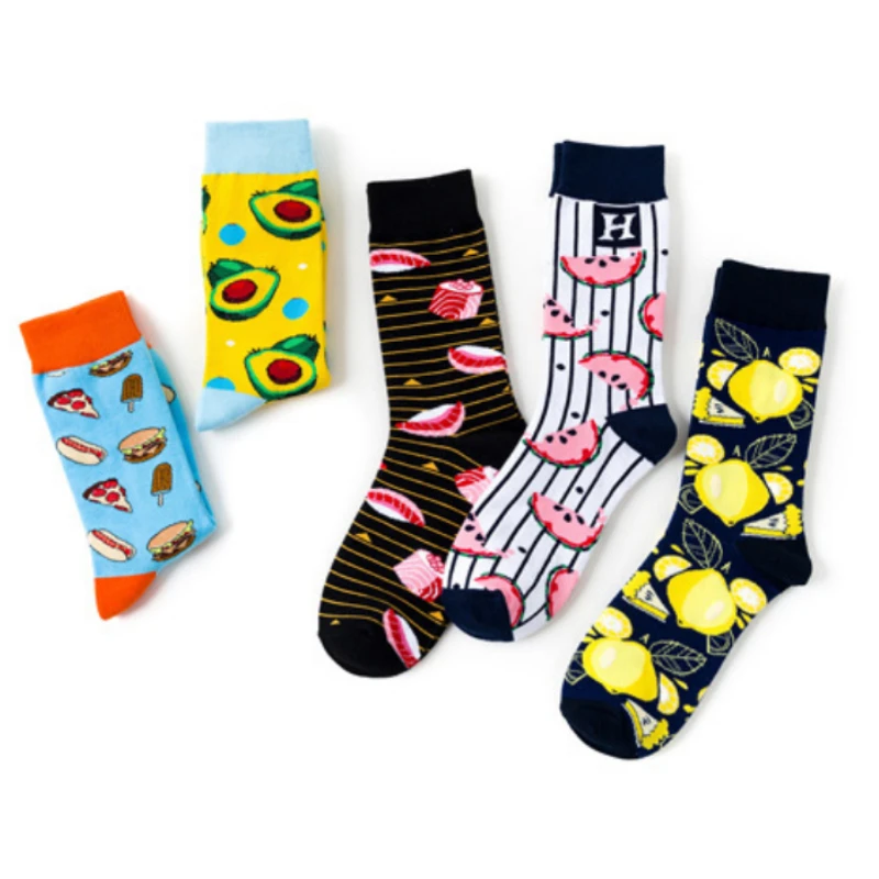 

1 пара, новые модные брендовые креативные хлопковые носки, модные носки для гурманов, бургеров, пиццы, Мультяшные носки для мужчин и женщин, забавные носки