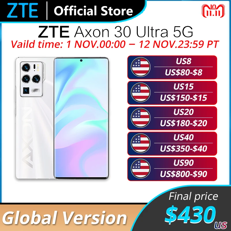 Kup Globalna Wersja ZTE Axon 30 Ultra 30 Ultra 5G Telefon Komórkowy 6.67 ''AMOLED Elastyczny Zakrzywiony Ekran Snapdragon 888 65W Szybkie ładowanie Kup Globalna Wersja ZTE Axon 30 Ultra 30 Ultra 5G Telefon Komórkowy 6.67 ''AMOLED Elastyczny Zakrzywiony Ekran Snapdragon 888 65W Szybkie ładowanie