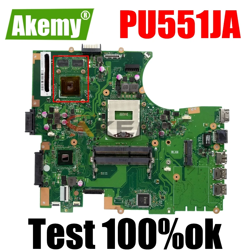 

AKEMY PU551JA Laptop Motherboard For ASUS P551 PU551JA Tested Original Mainboard With Video Card