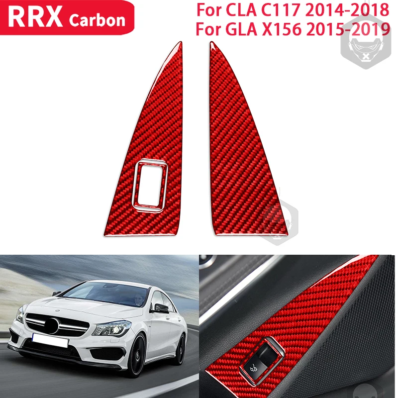 

Интерьерная наклейка RRX из настоящего углеродного волокна для багажника автомобиля, декоративная наклейка на рамку для Mercedes Benz CLA C117 GLA X156 ...