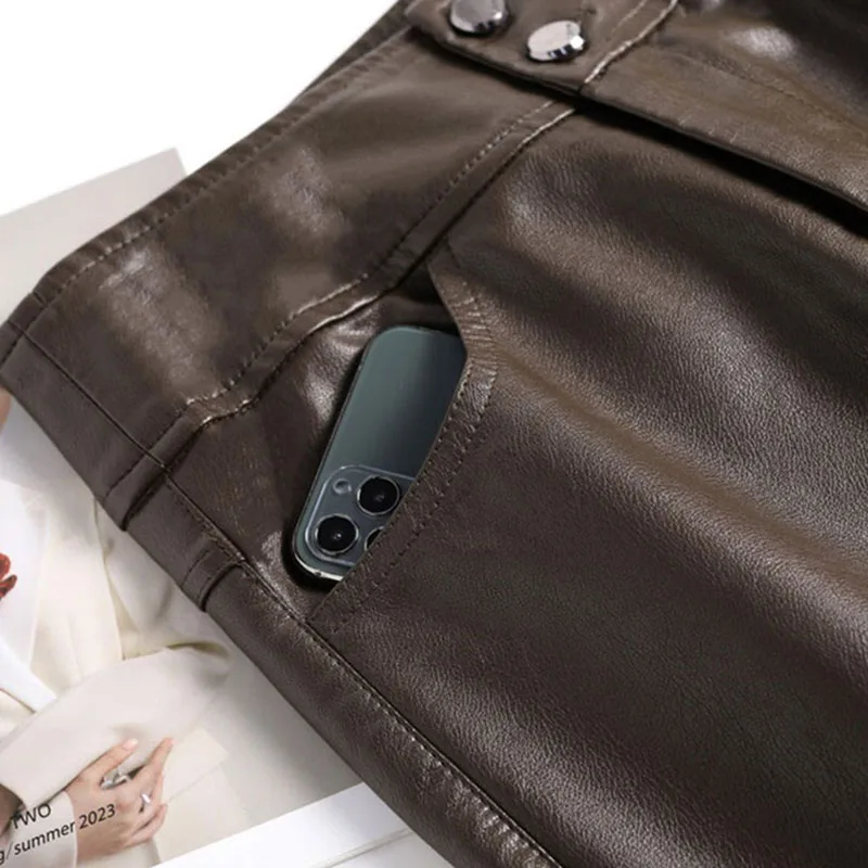 Женские брюки из искусственной кожи