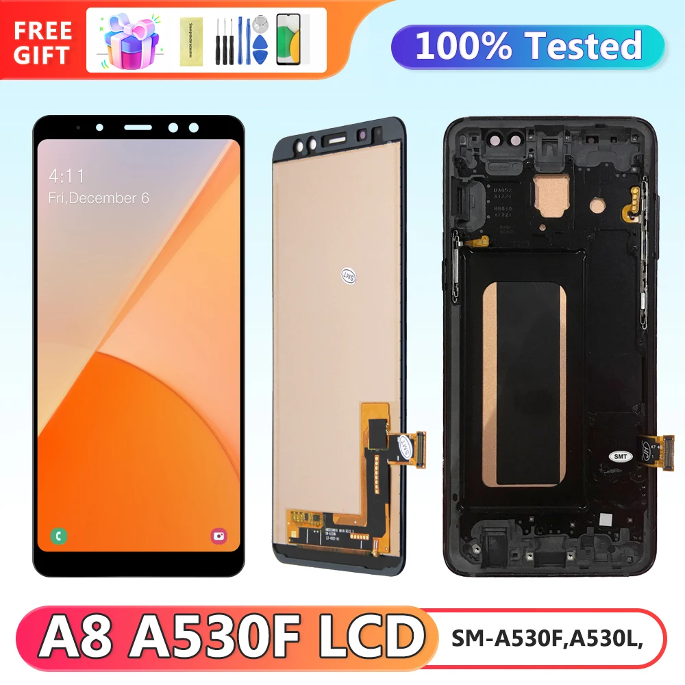 Tft A530 экран дисплея, для Samsung Galaxy A8 2018 A530 A530F ЖК-дисплей цифровой сенсорный экран с заменой рамки Tft A530 экран дисплея, для Samsung Galaxy A8 2018 A530 A530F ЖК-дисплей цифровой сенсорный экран с заменой рамки