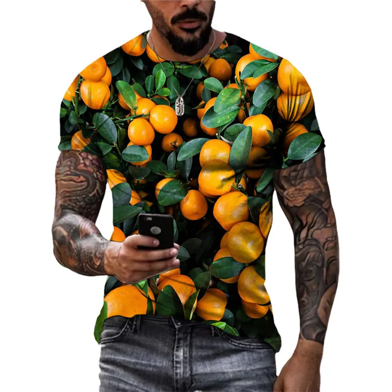 

Interesting Exclusive Design Fruits Vegetables Graphic T Shirts Men Unisex Summer Fashion Casual Funny 3D Print O-neck Tees Tops