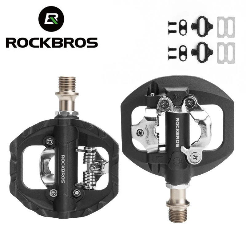 

ROCKBROS Bicycle Lock Pedal Free Cleat For Shimano SPD System MTB Road Aluminum Sealed Bearing Lock Cycling Pedal Accessories