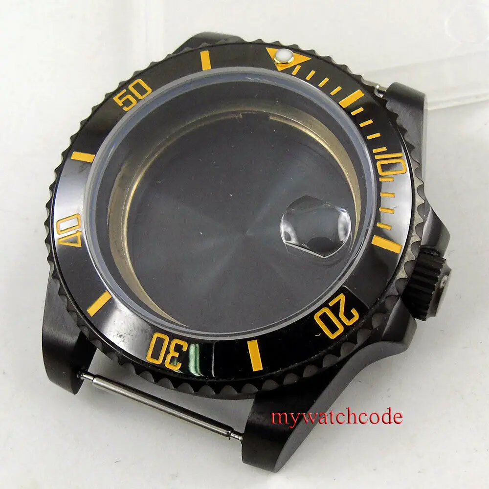 

40mm sapphire glass ceramic bezel PVD Watch Case fit ETA 2824 2836 Miyota 8215 NH35 NH36 MOVEMENT