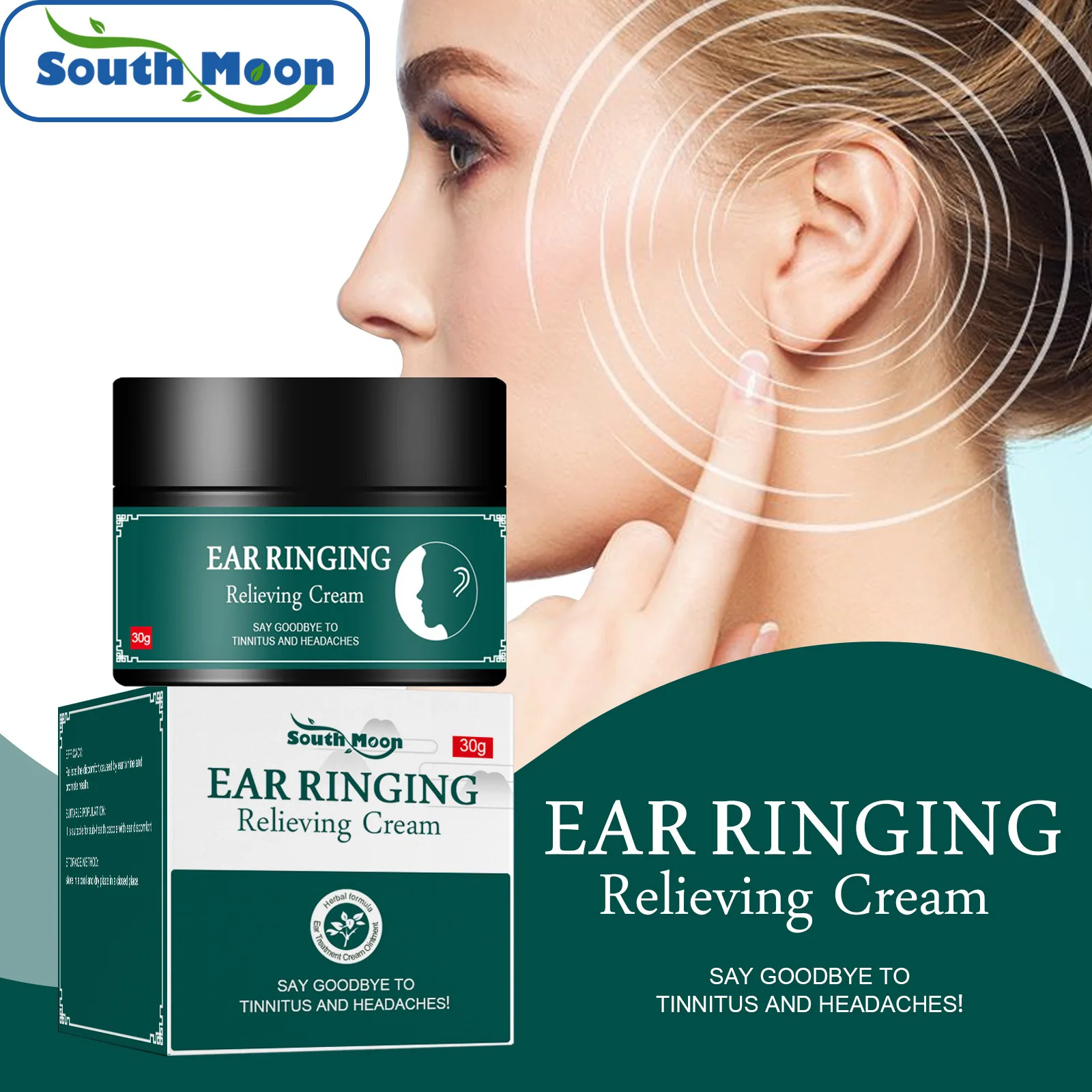 

South Moon Tinnitus Treatment Cream Chinese Medicine Improve Sleep Quality Tinnitus Dizziness Pain Relief Hearing Loss Health