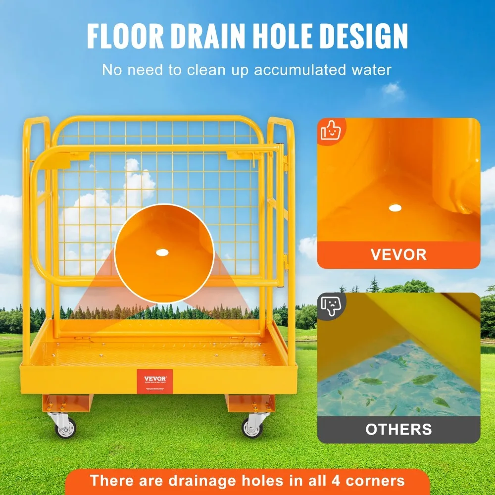 Складная защитная платформа для вилочных погрузчиков VEVOR 1200 фунтов с запираемыми