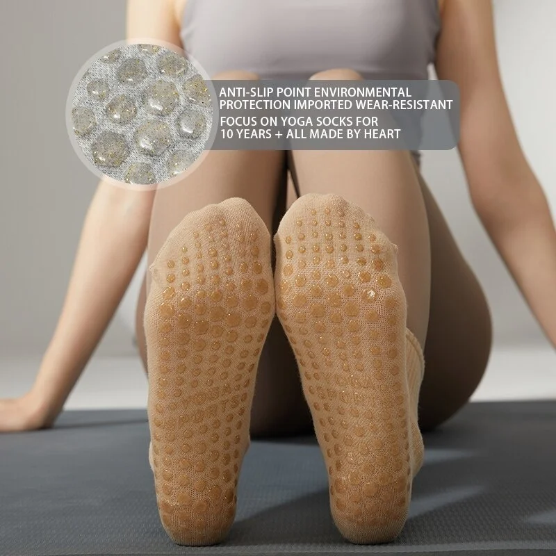 Хлопковые мягкие носки для пилатеса 2023 нескользящие женские носки-трубочки йоги
