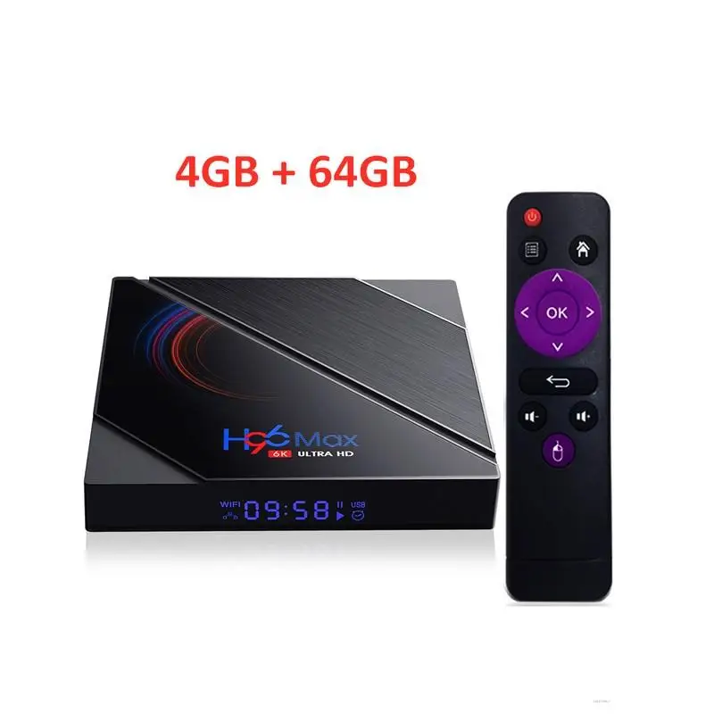 

H96 Max Android 10.0 4/64GB Tv Box Allwinner H616 Smart Tv Set Top Box 6K Ultra HD 5G WiFi BT H96 Max H616 Media Player