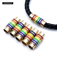 5pcs metal magnetic clasp for leather rope silicone round cord necklace bracelet clasp connect lace buckle diy jewelry making