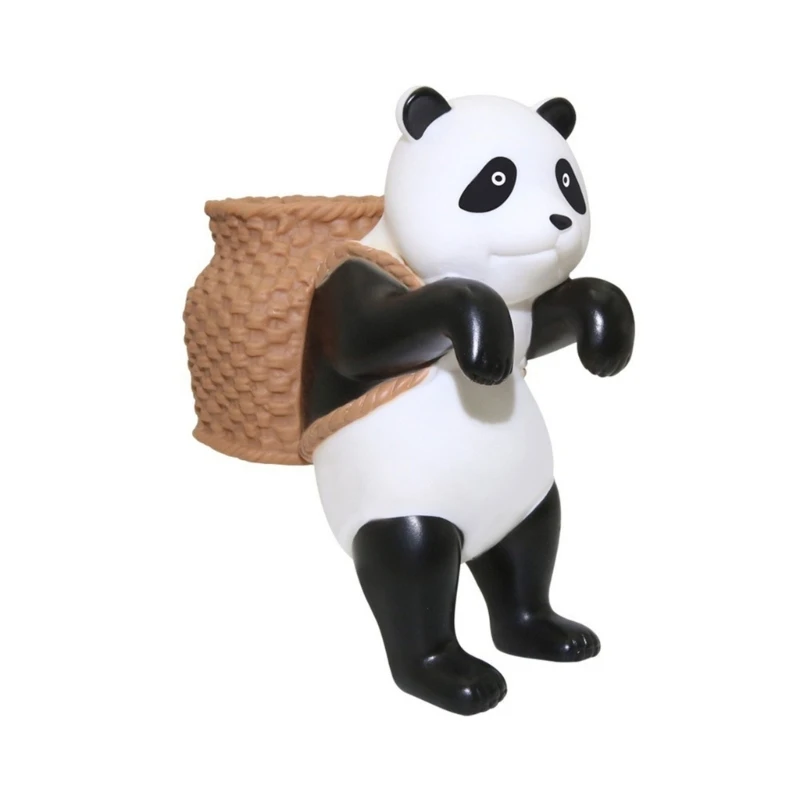 

Aquarium Decorations FishTank Landscaping Fence Hanger Statues Accessories Cartoon Escaping Panda Ornament