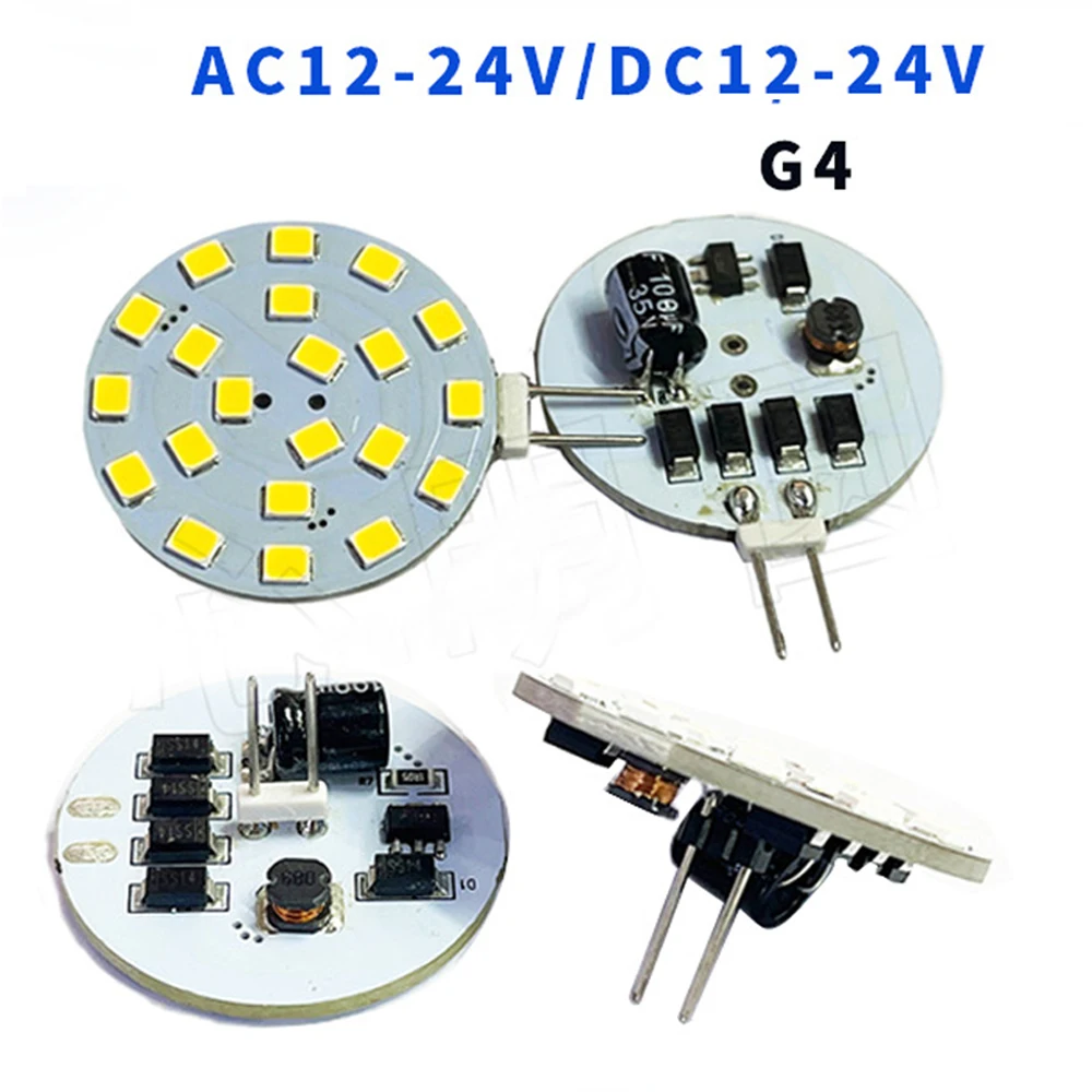 Фото 10 шт. светодиодных ламп G4 AC/DC 12/24В, 21 светодиод 2835 SMD, лампы-кукурузки для люстр и светильников, 5050SMD, точечные светильники, холодный/теплый белый свет №2