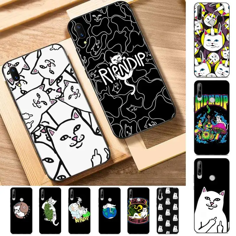 

Middle Cute fingers Cat-R-Ripndips Phone Case for Huawei Y 6 9 7 5 8s prime 2019 2018 enjoy 7 plus