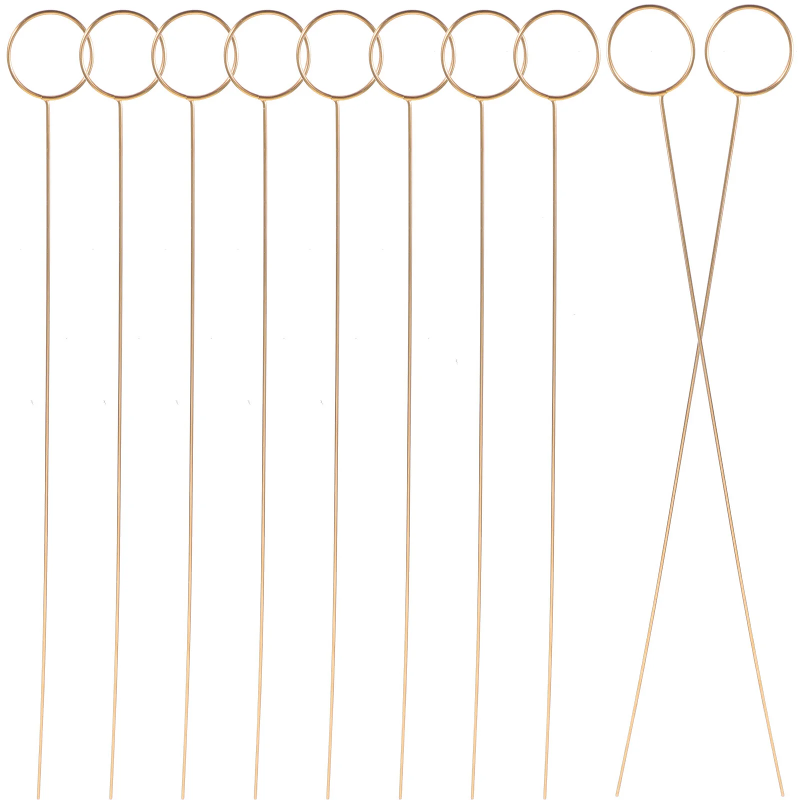 

10 Pcs Paper Wrap Flowers Bouquet Golden Cards Holder Memo Photo Clips Metal Stick Office