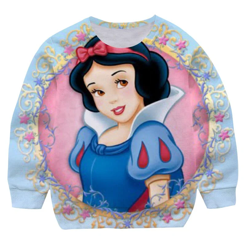 

Disney Series Snow White Printed Sweatshirt Girls Cartoon Casual Long Sleeves Sweatshirts Spring And Autumn Fashion Tops 1-14 Y