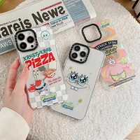 cartoon spongebob phone cases for iphone 13 12 11 pro max xr xs max 8 x 7 se 2020 couple anti drop clear tpu cover gift