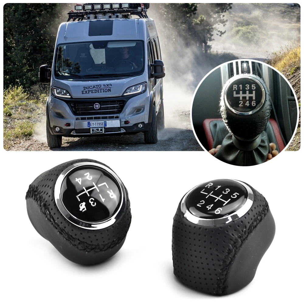 

Black Real Leather 5 Speed 6 Speed Car Gear Shift Knob Manual Lever Shifter Hand Ball For Fiat/Citroen/Peugeot Boxer 2002-2014