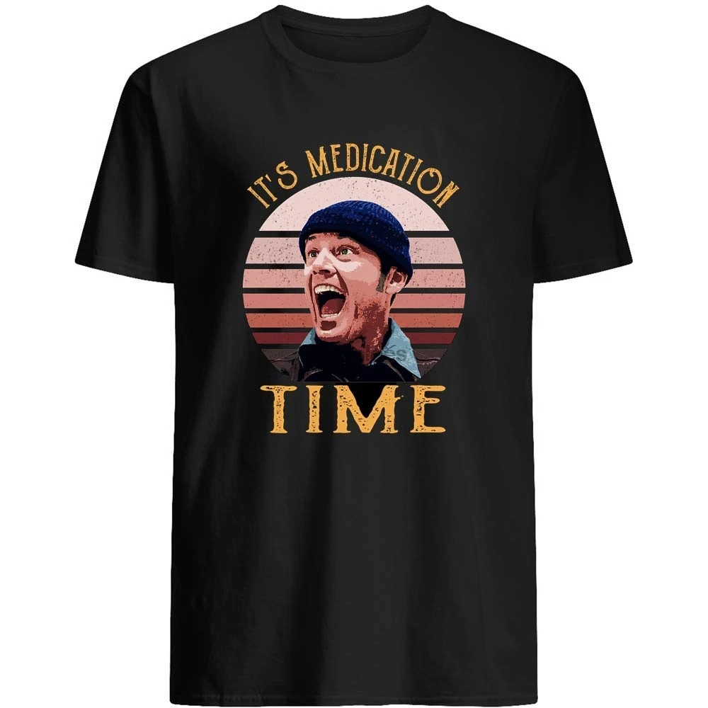 

Это время лекарств, Винтажная футболка унисекс с рисунком Рэндл Макмерфи, веселая, один Летающий за гнездо, фильмы, футболка унисекс