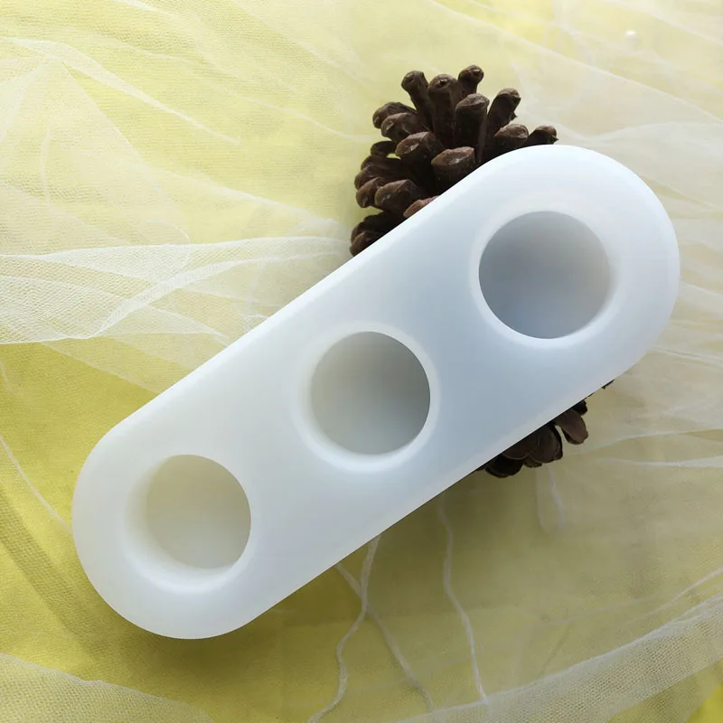 S Silicone Molds Diy Resin Drip Tape Holes Circular Candle Holders Aromatherapy Gypsum Molds