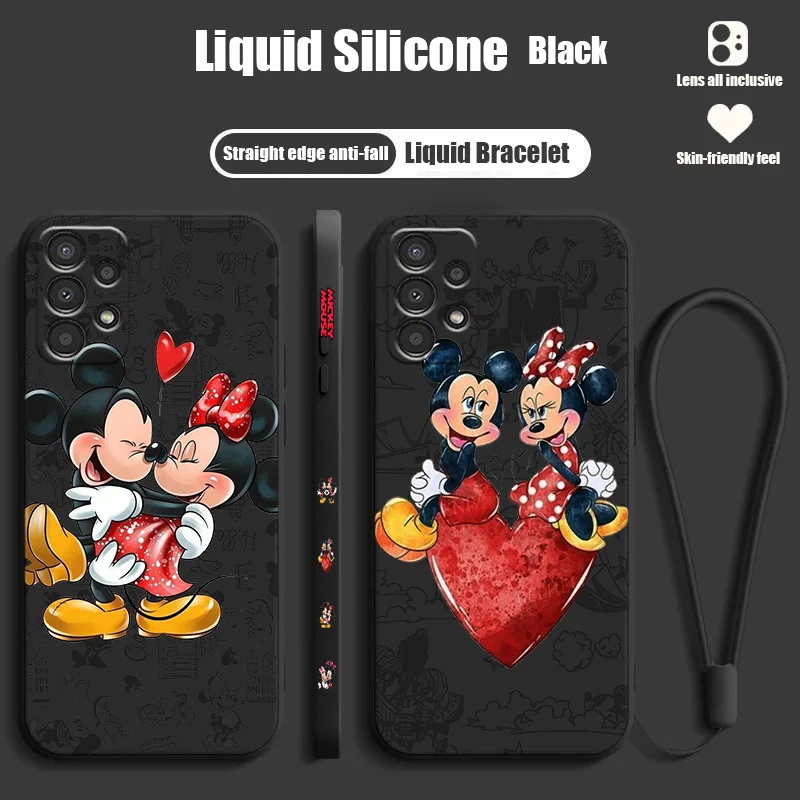 

Mickey Mouse Love For OPPO A96 A94 A93 A77 A76 A74 A73 A72 A57 A54S A53S A52 A33 A31 A12 Liquid Left Rope Funda Cover
