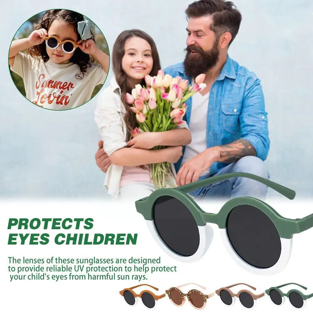 

Toddlers Round Boys Girls Retro Style Double Color Sports Anti-ultraviolet Casual Outdoor Outwear Matching I7O2