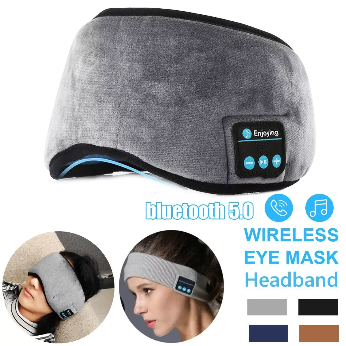 

bluetooth 5.0 Earphones Sleeping Eye Mask Music player / Sports headband Travel Headset Speakers Built-in Speakers Mic