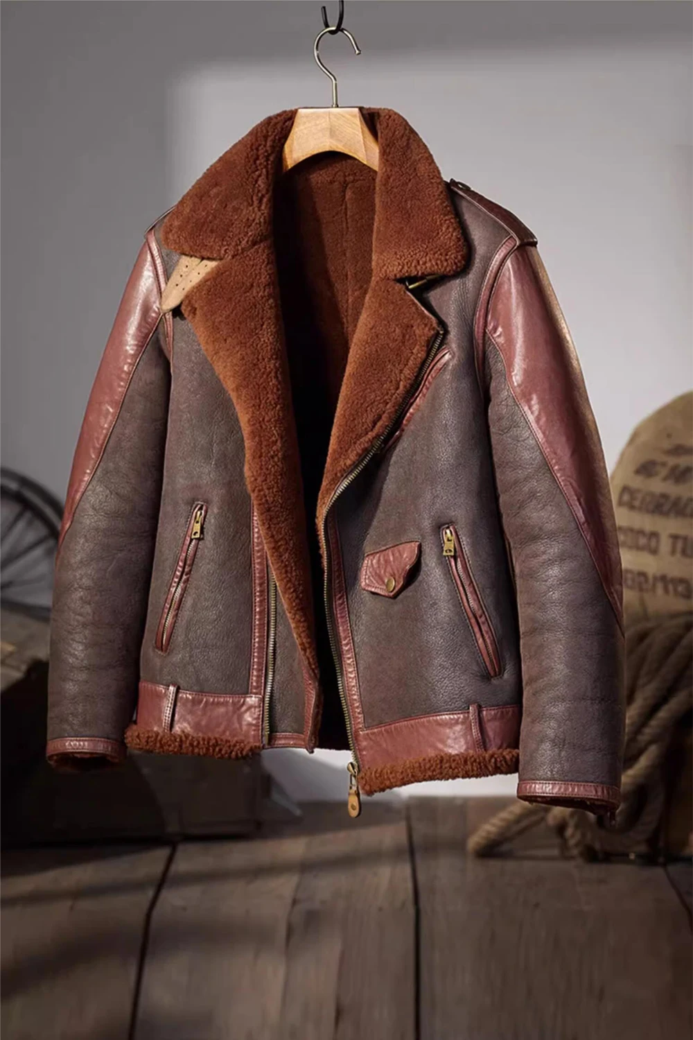 Мужская дубленка Denny &amp Dora в американском стиле байкерская мотоциклетная куртка