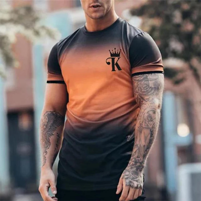 

2023 Summer Men's New 3D Letter T-shirt Fashion Fast Drying Super Large Casual Street Retro Top Sportswear XXS-6XL