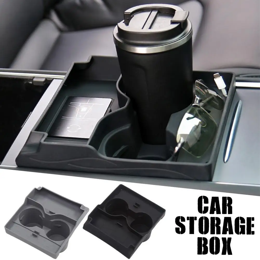 

for Tesla Model 3 Y Central Control Water Cup Holder Storage Box Limiter Silicone Interior Car Modification Accessories 2023