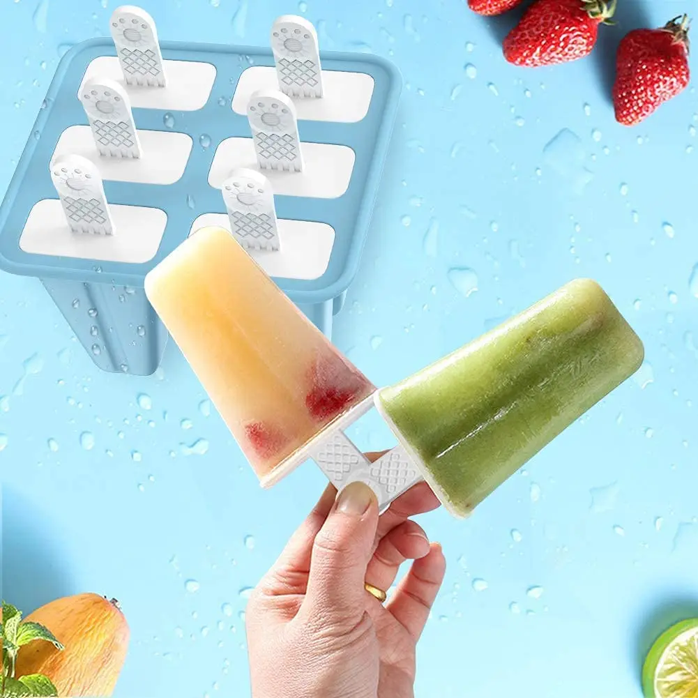 

Popsicle Molds 6 Grids Silicone Ice Pop Molds Popsicle Mold Reusable Easy Release Ice Pop Make